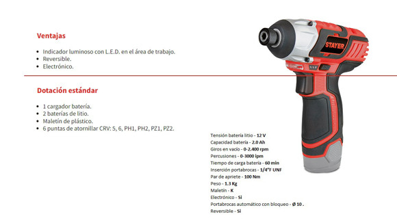 Imagen de KIT TALADRO ATORNILLADOR Y LLAVE IMPACTO  12V